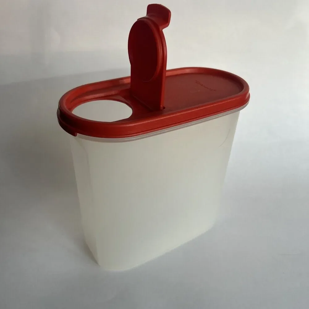 Vintage Tupperware Modular Mates #1613-3  7 1/4 Cups w/ Red lid flip open
